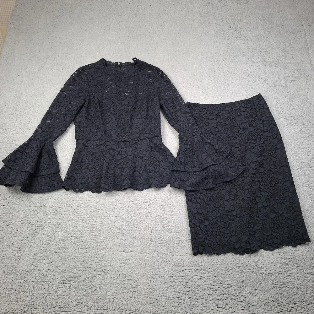 Teri Jon Rickie Freeman Size 6 Top Sz 4 Skirt 2 Piece Lace Whimsigoth Set